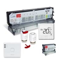 Salus komplet gulvvarmestyring, trdls, Zigbee, app-styring til 3 kredse kredse/rum, hvid