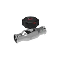 BROEN Full Flow kugleventil, rustfri pres/pres DN20, 22 x 22 mm, lav model med gearhndtag