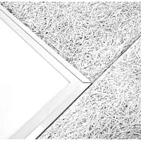Indbygningsramme til 120x60 cm LED panel, til troldtekt og gips, hvid kant