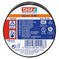 Isoleringstape tesaflex 53988, PVC, 25 mm x 25 meter, sort