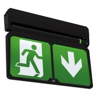 ADLER Exit Sign, 25 meter, 3 timer, sort, inkl. roterbart piktogram