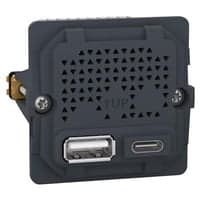 LK FUGA dobbelt USB-lader type A+C, 21W, 1 modul, uden afdkning