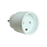 E-Line Adapter, Schuko/Side-/Pind-jord til DK m/j, Hvid