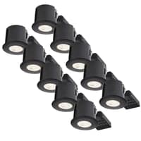 Nordtronic Quick Spot G2 indbygningsspot, GU10, 230V, LED (rund) inkl. LED-pre (Nordtronic / CRI>90 Value / 4,8W / 400lm / 36 / 3000K / G / dmpbar), sort (mat) - 10 pak