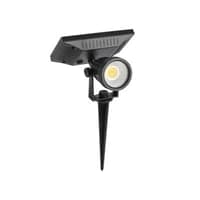 V-TAC solcelle havelampe, sort, med spyd, COB LED, 40lm, RA80, IP65, 3000K