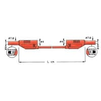 Prveledning, 200 cm, sort med stik