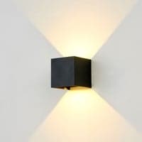 6W CUBIC PRO vglampe, IP65, sort, justerbar op/ned, 4000K, 450 lumen, sljfbar, inkl. lyskilde, aluminium