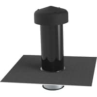 Ventilationshtte 125, sort, med integreret tagpap og kondensindsats