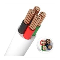 RGB kabel, hvid rund, 4 x 0,5 mm, metervare, min. 5 meter (12-24V)