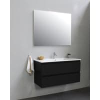 Sanibell Online mbelst, 100 cm x 54 cm, 2 skuffer, sort (mat)