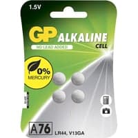 Knapcellebatteri LR44, 1,5V alkaline, 4 stk - GP Batteries
