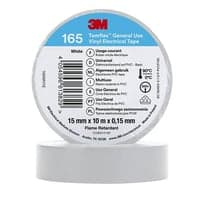Isoleringstape, hvid, 15 mm x 10 meter - 3M Temflex Vinyltape