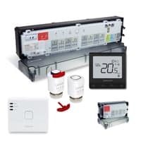 Salus komplet gulvvarmestyring, trdls, Zigbee, app-styring til 7 kredse kredse/rum, sort