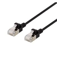 DELTACO U/FTP Cat6a tyndt patch kabel, 2 meter, sort