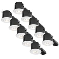 Nordtronic Quick Spot G2 indbygningsspot, GU10, 230V, LED (rund) inkl. LED-pre (Philips / CRI>80 / 3,5W / 265 lm / 3000K / 36 / F / ikke dmpbar), hvid (mat) - 10 pak