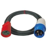 Adapterkabel PA102, 16A, 230V CEE/DK stik, 1 meter - Wexim