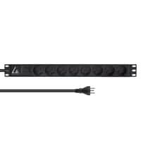 Lanview 19" 1U PDU 13A 8x dansk type K med overspndingsbeskyttelse 2 m kabel