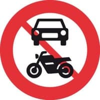 Vejskilt - Forbudstavle C22.1 Motorkrsel forbudt