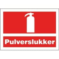 Pulverslukker skilt, A4, 210 x 297 mm, plast