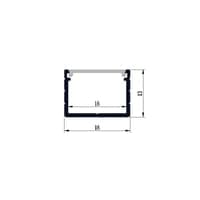 Alu profil 1813 pbygning, 2 meter, 18 x 13 mm, alu/opal