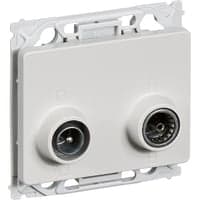 OPUS 66, Antenneudtags sljfedse til TV og FM radio (TD312), 1 modul, lysegr - Lauritz Knudsen