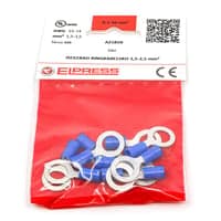 Isoleret ringkabelsko A2585R, 1,5-2,5mm, M8, bl - I poser 10 stk.