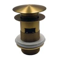 Bundventil push-up, 1 1/4", med overlb, brstet messing