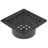 Blcher Square overdel med rist, 145x145 mm, sort, rustfrit stl AISI304/EN1.4301