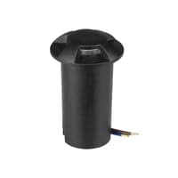1W LED nedgravningsspot, 12V DC, 50 lumen, 3000K, IP67, sort - Kulr: Varm