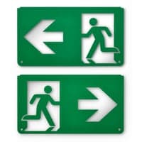 Exit skilt 159Z wl/cm, piktogram pil hjre-venstre