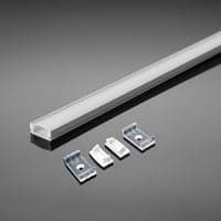 Monteringsst til LED-strip, 20 mm overflade, 2000x23,5x10,4 mm, hvid diffuser, PCB inkluderet