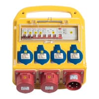 Byggestrmstavle 32A, med 4x3P 16A og 2x5P 16A CEE - Wexim