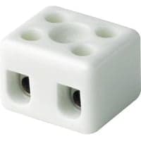 Kronemuffe, porceln, 2P, 4mm, m/montagehul