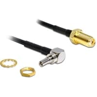 DeLOCK adapter, CRC-9 han vinklet 90 - ret SMA hun, 0,2m, sort
