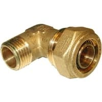 PEX vinkel, nippel, 90?, 3/4" x 20 mm, PN 10