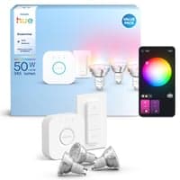 Philips Hue Essential starterkit, 3 x 345 lm Color & White Ambiance GU10 prer, Dimmer switch, Bridge