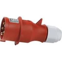 CEE stikprop H6, 400V, 16A, 5 polet, rd, IP44 - Bals