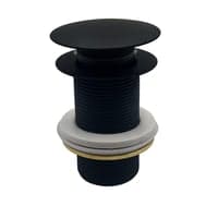 Bundventil push-up, 1 1/4", uden overlb, sort