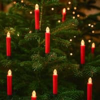 10-pak LED julelys med fjernbetjening og timerfunktion - Batteridrevet, trdls, til juletr og dekorationer