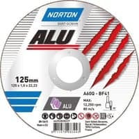 Norton skreskive, 125x1x22,2 mm, til aluminium