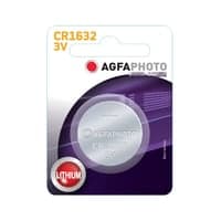 AgfaPhoto CR1632 knapcellebatteri, Lithium, 3V, 16 mm diameter, 3.2 mm hjde