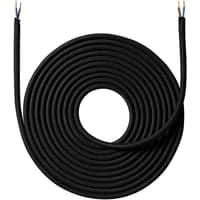 Stofledning, 4 meter, sort
