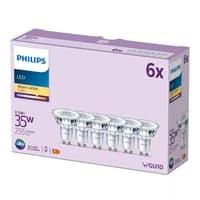Philips Classic GU10 LED-pre, 2700K, 255lm, 36, 3,5W - 6 pak