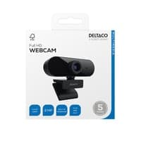 W-100 webcam, 1080p 1920x1080 2MP, indbygget mikrofon, 2 meter kabel - Deltaco