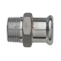 Turbo Inox Overgangsnippel, 15 mm x 1/2"