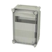 DIN-skinnekasse MC EKJB, 280x190x130 mm, transparent, med hngslet lg og 2x9 moduler