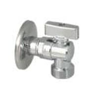 MINI 041 vinkelventil med kontraventil og roset, 1/2" x 3/4"
