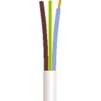Rund lampeledning 3G0,75 mm i hvid - 100 meter
