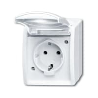 ABB Ocean Schuko stikkontakt, 16A, 250V, IP44, hvid