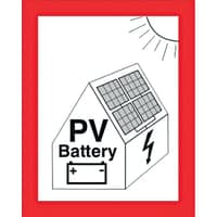 Advarselssymbol PV-batteri, folie, selvklbende, 105x148mm